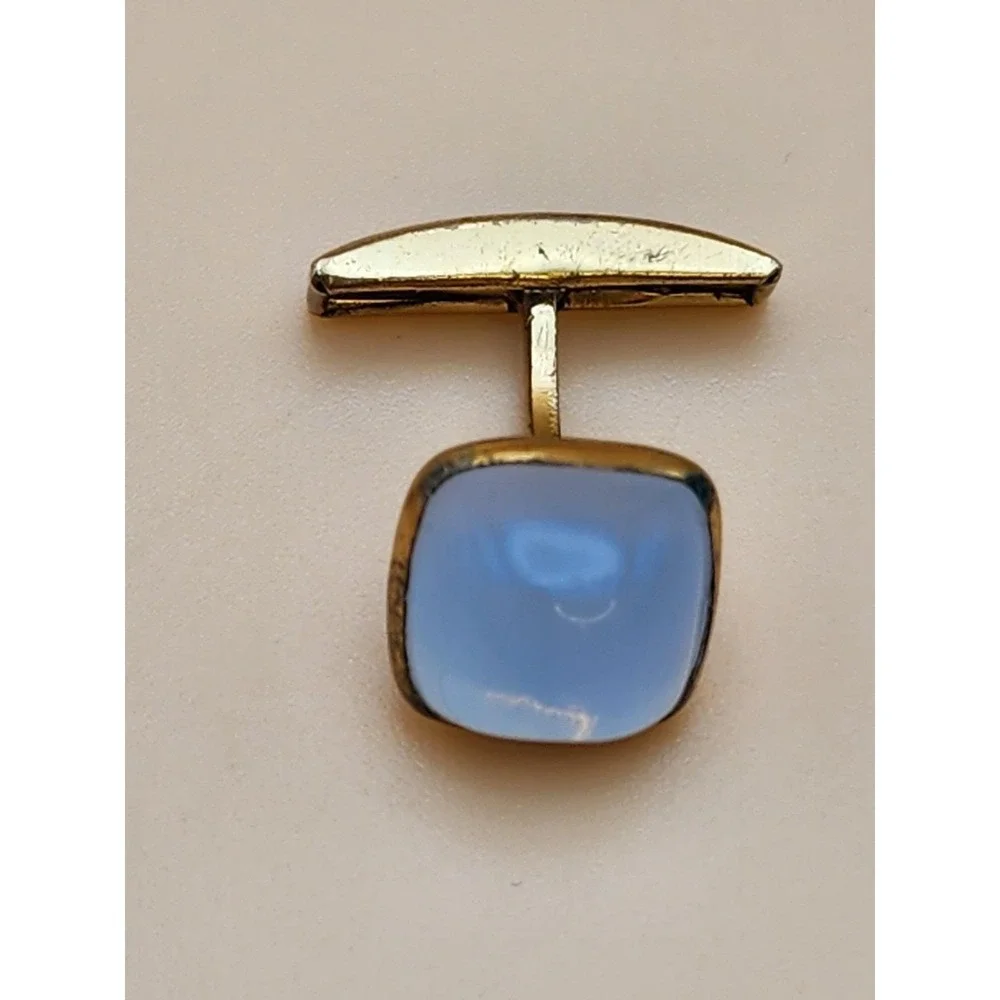 75 Yr Old Vtg Translucent Bakelite Gold Tone Men's Angled Cufflinks FREE $HIP!!